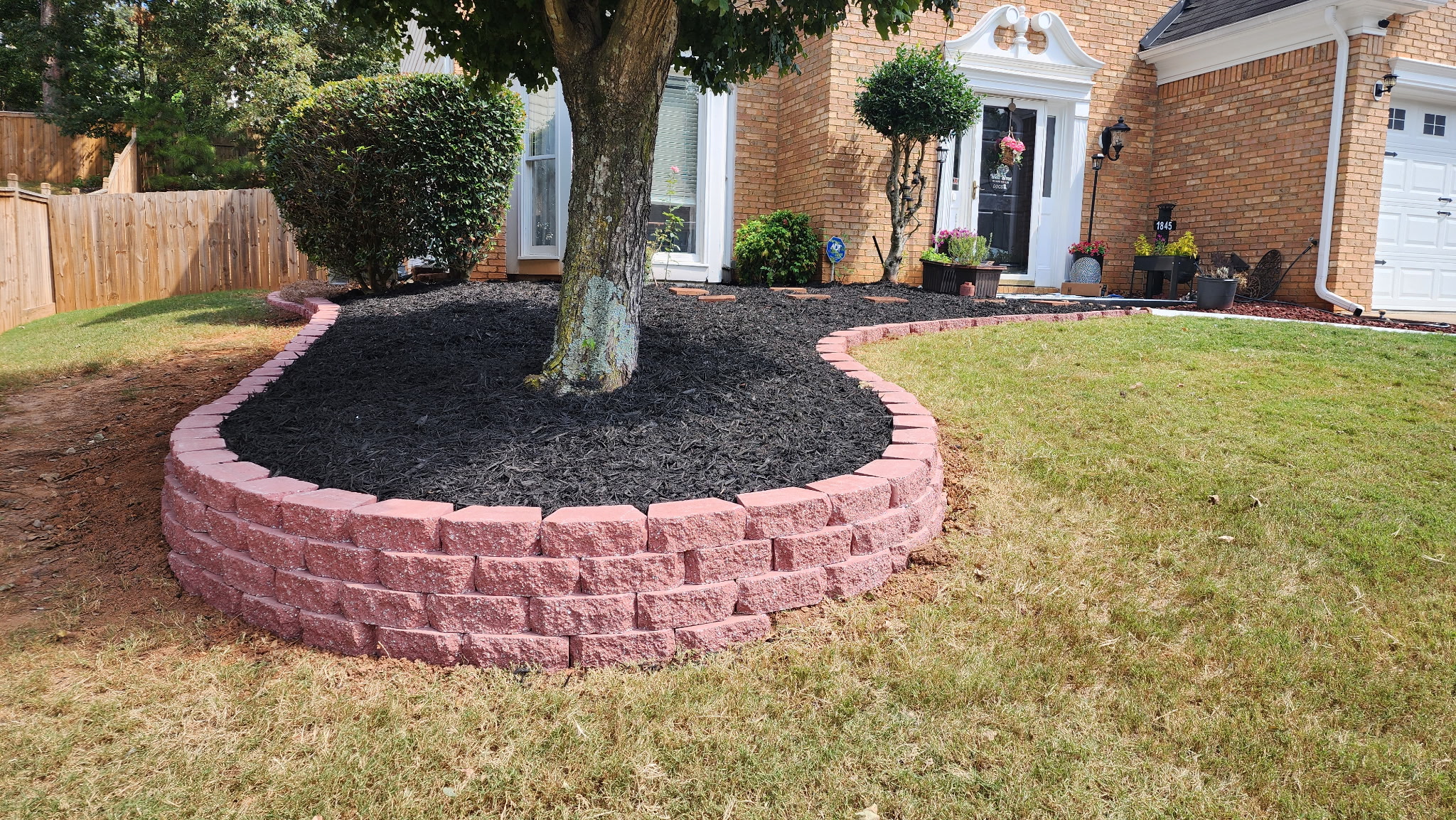 Mulch and Brick Work at clients house